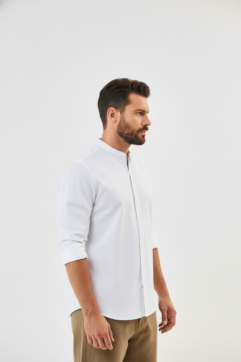 White Short collar Pure Cotton Shirt