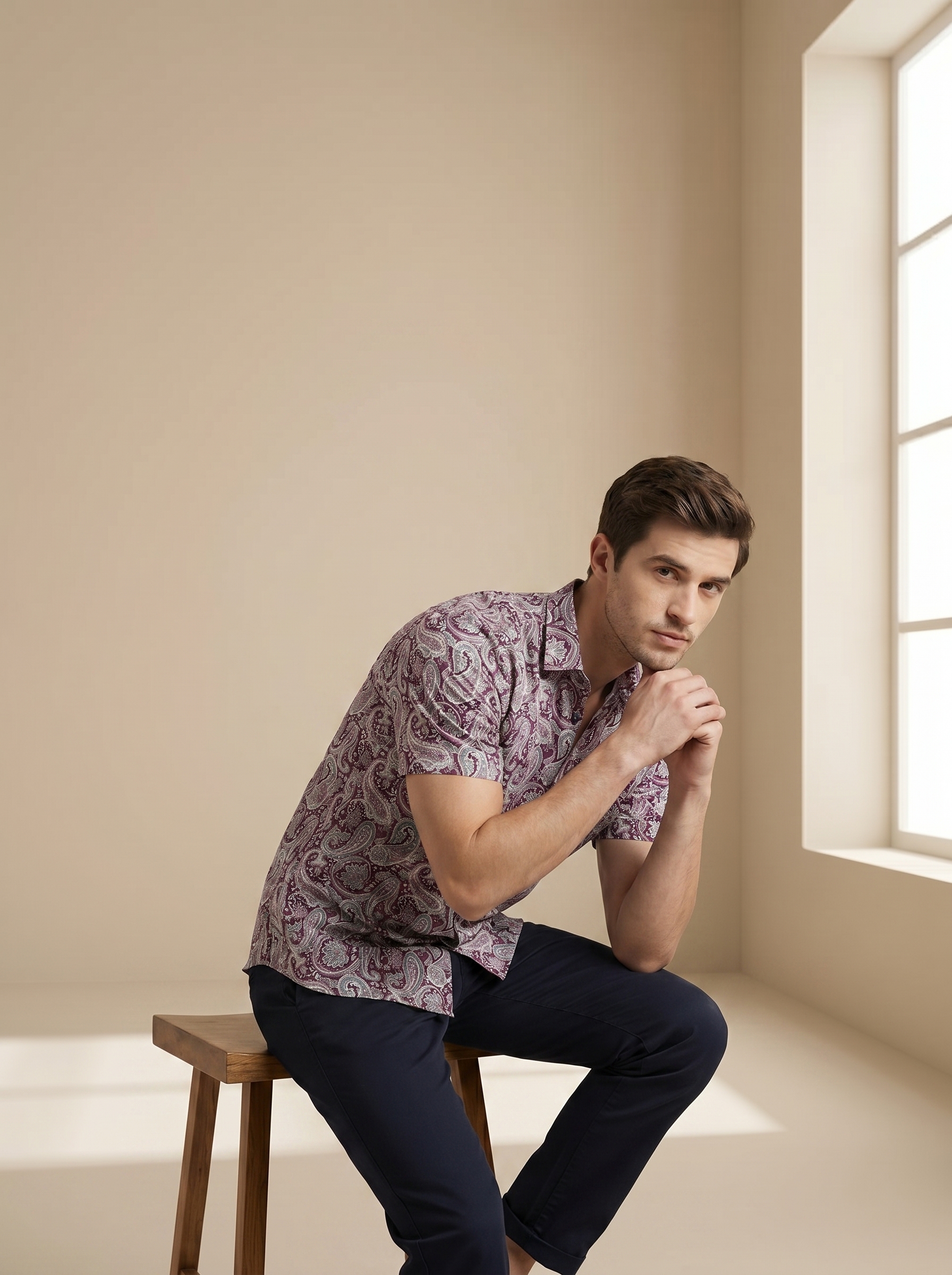 Red Abstract Cotton Shirt
