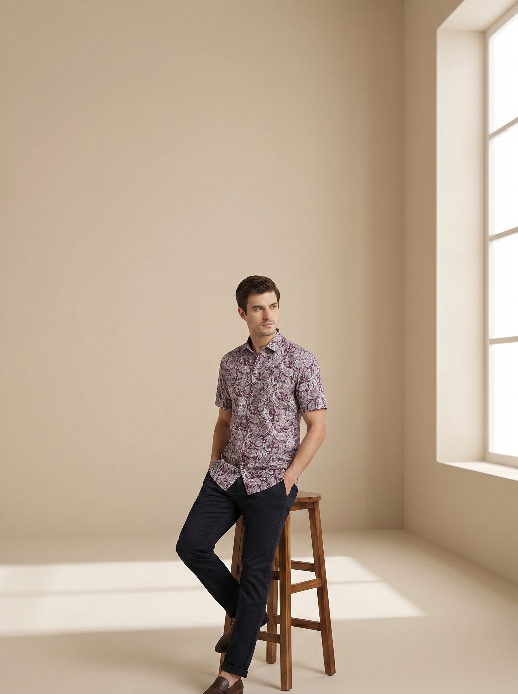 Red Abstract Cotton Shirt