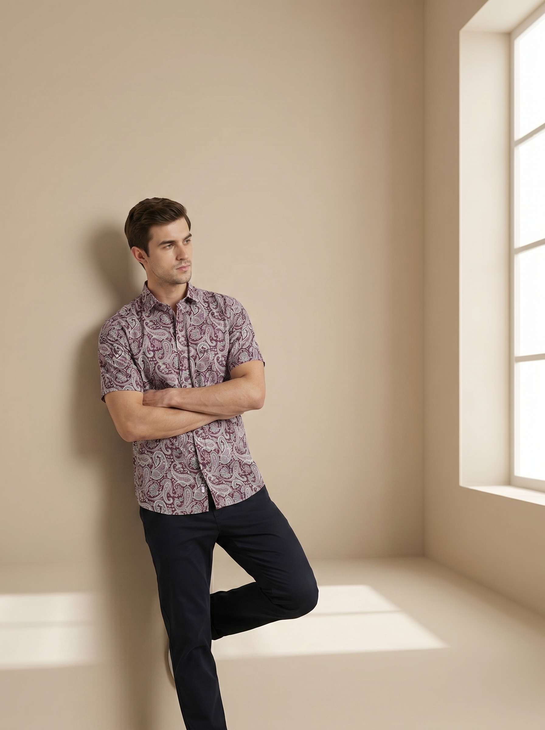 Red Abstract Cotton Shirt
