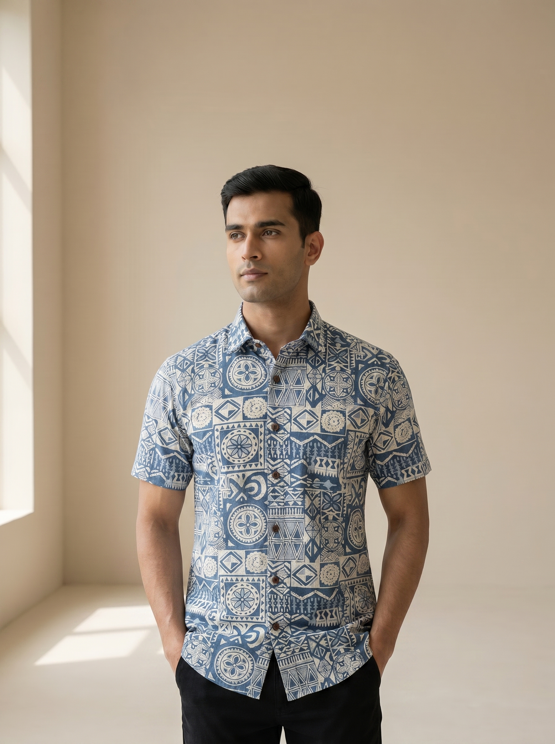 Abstract Pattern Cotton Shirt