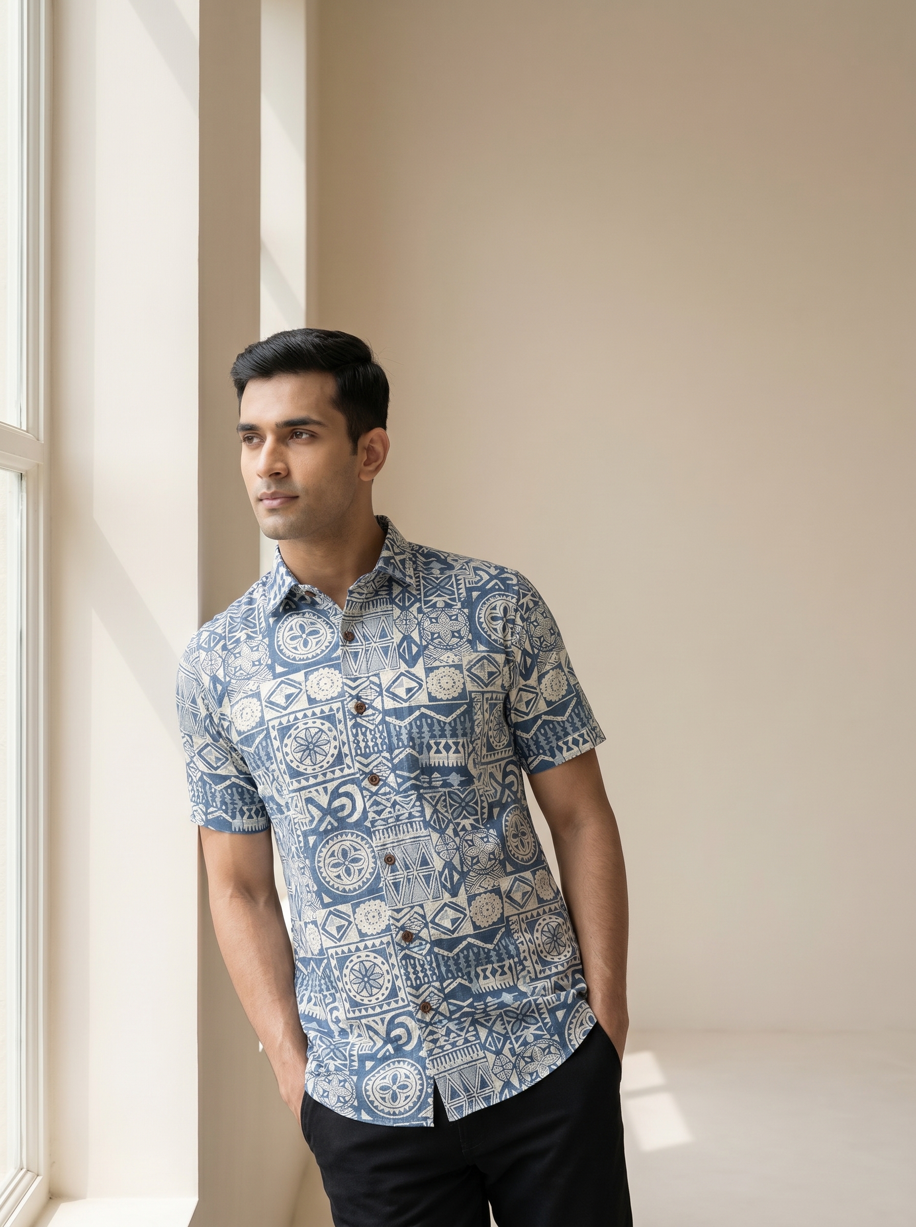 Abstract Pattern Cotton Shirt