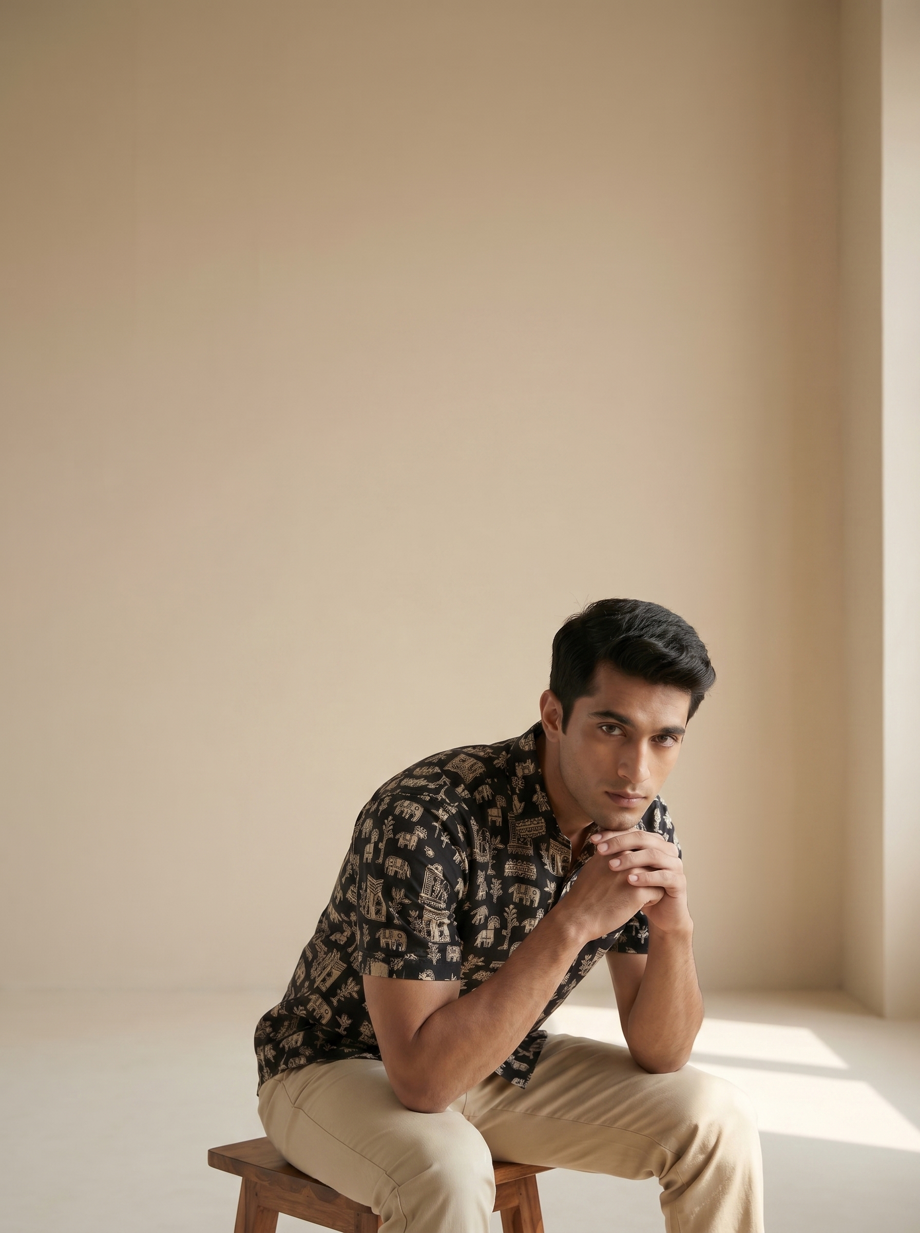 Tribal Black&White Cotton Shirt