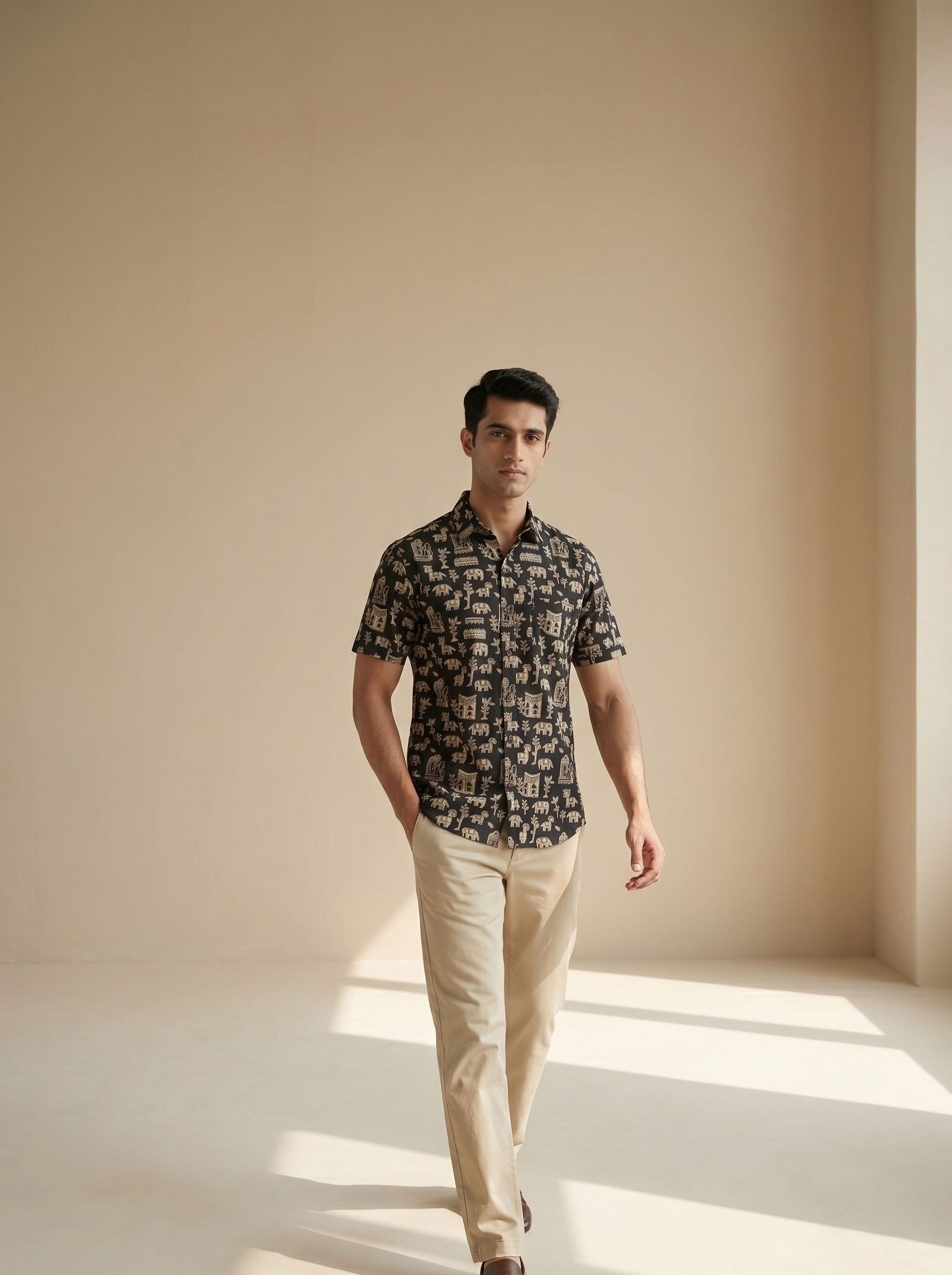 Tribal Black&White Cotton Shirt