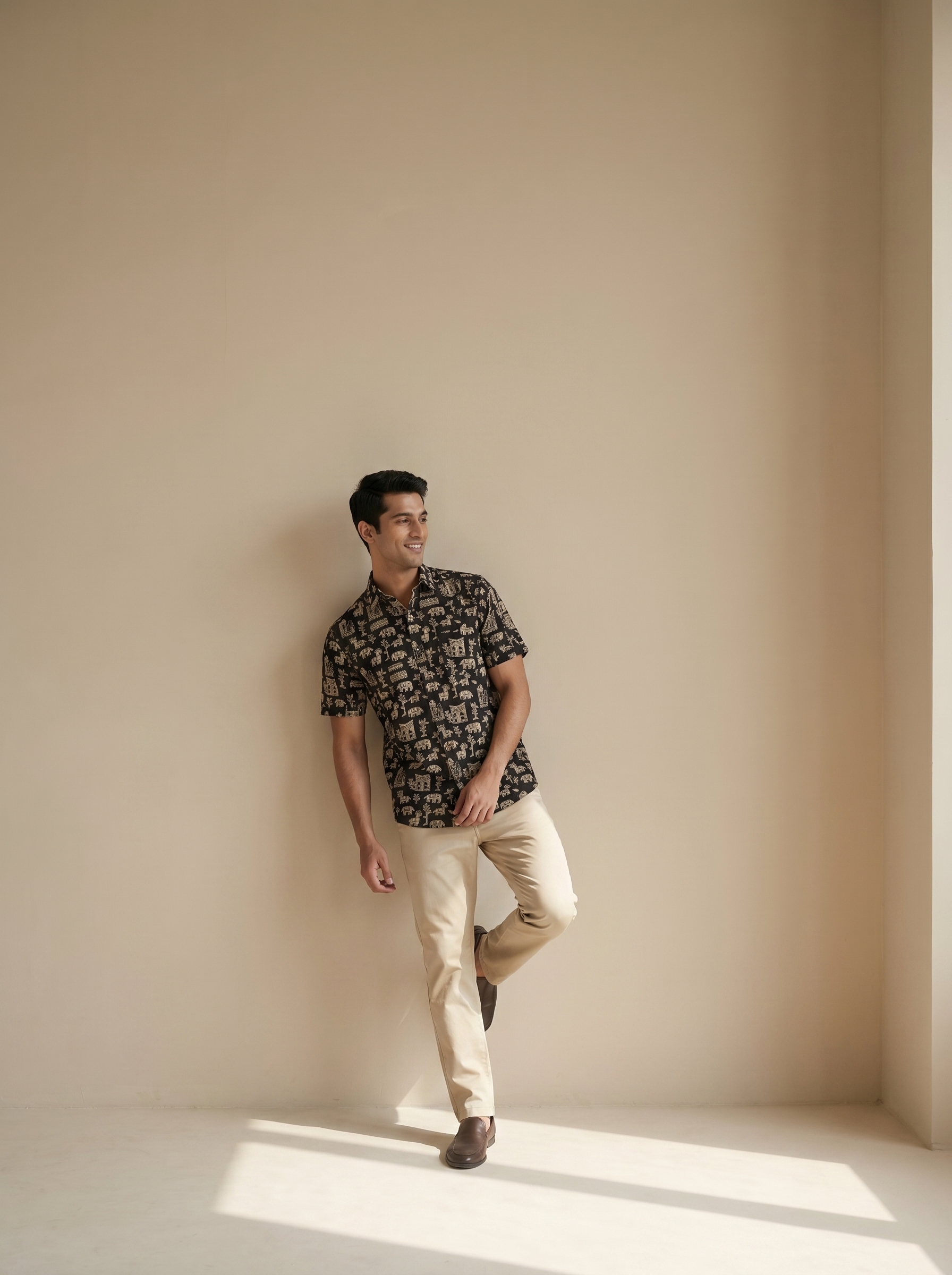 Tribal Black&White Cotton Shirt