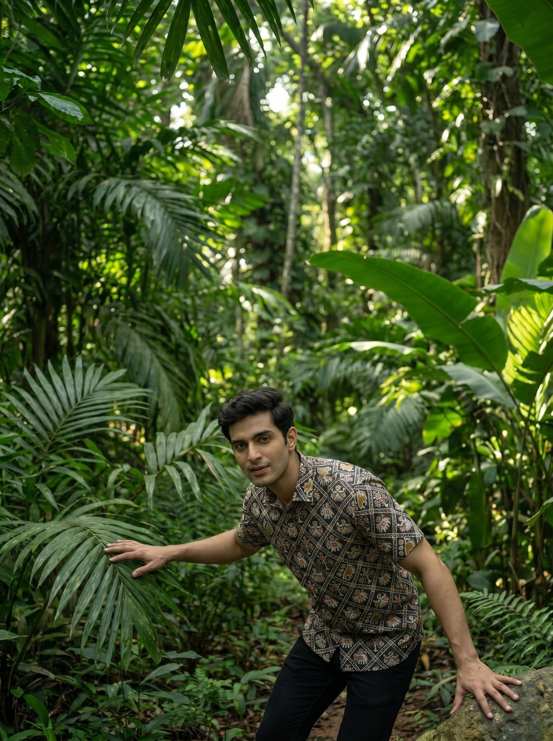 Tribal Black Cotton Shirt
